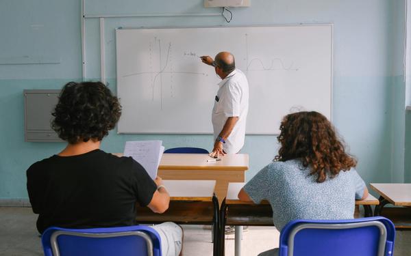 Klassenzimmer blau